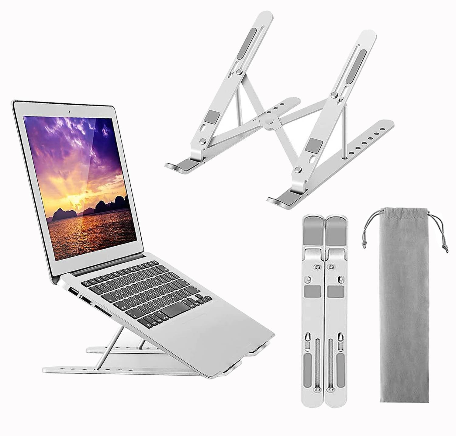 Sydney ALUMINIUM LAPTOP STAND Floor -Desktop Laptop Stand_183 Aluminium Laptop Stand with Adjustable Height Compatible with Universal Laptops