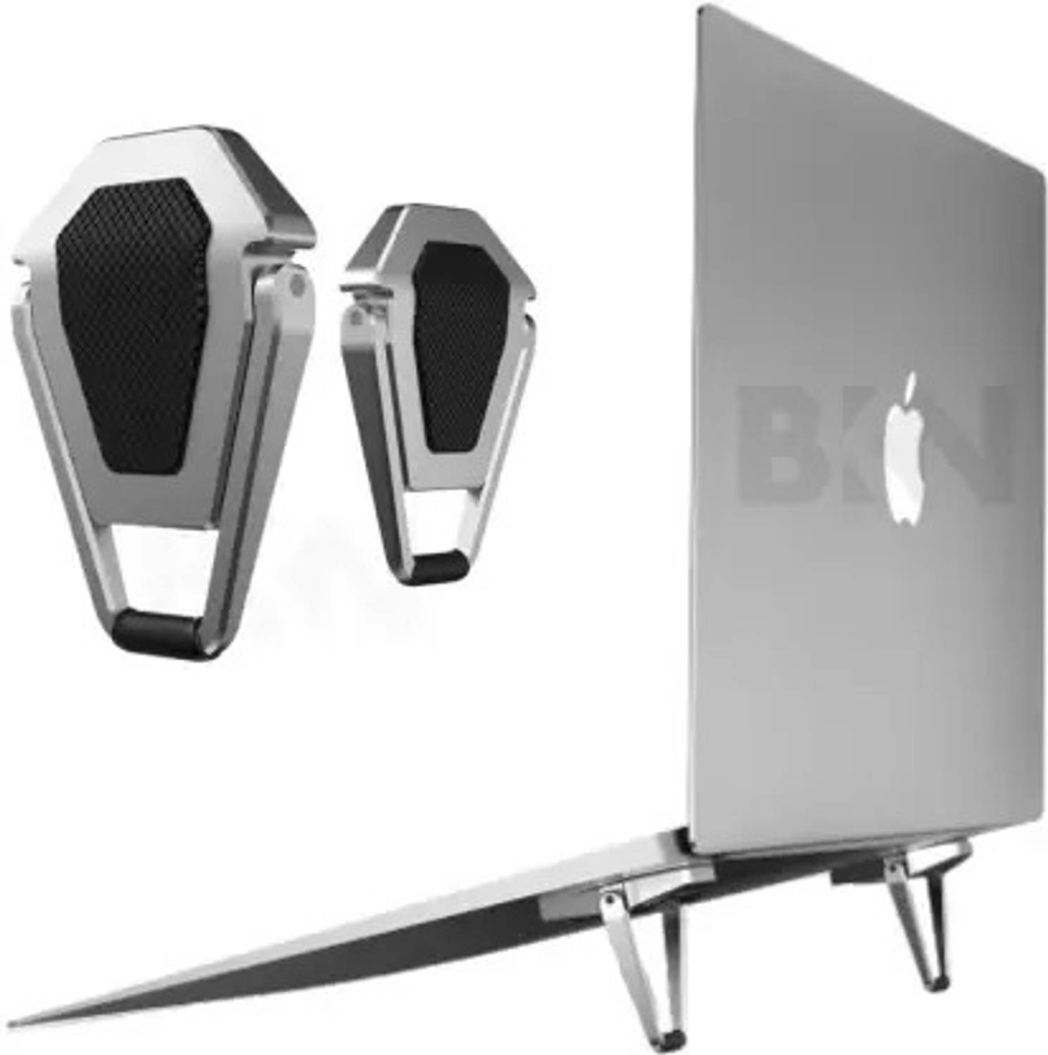 MULTIPLE HUB Mini Premium Metal Folding Portable Laptop Stand Non-Slip Base Tabletop Risers for 10-17 Inch Laptop & Keyboard & Tablet - 2PCS Laptop Stand Aluminium Laptop Stand with Adjustable Height Compatible with Universal Laptops