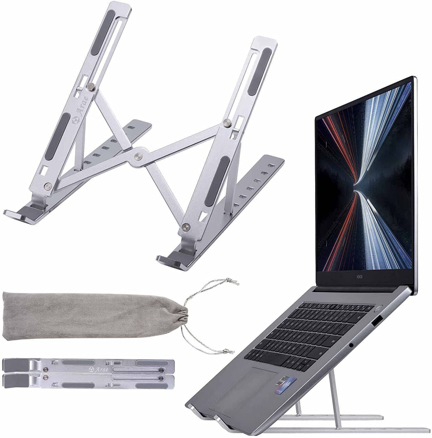 ABlue Clipper Adjustable Aluminium Laptop Holder for Desk Aluminium Laptop Stand with Adjustable Height Compatible with Universal Laptops
