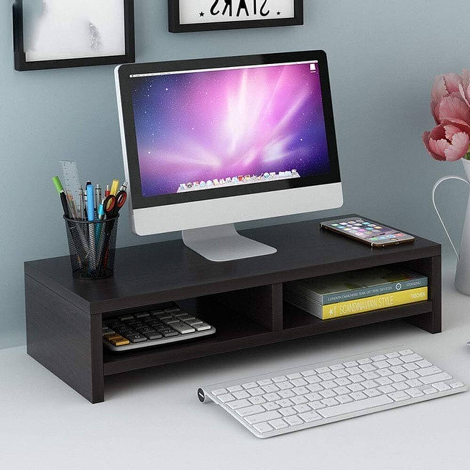 UniAart Monitor Stand, Tabletop, Desktop Stand, Computer Stand • Monitor Stand, Tabletop, Desktop Stand, Computer Stand Wooden Rotatable Laptop Stand Compatible with Universal Laptops