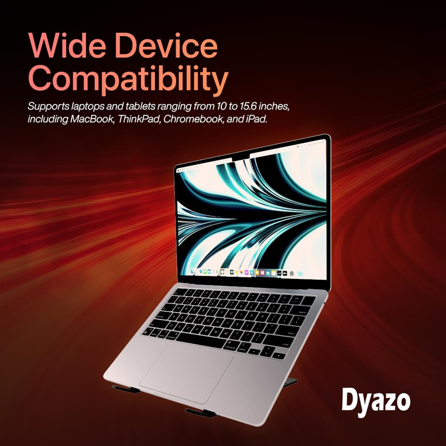 Image of Dyazo Plus 6 Angles Laptop Stand Holder Ergonomic Foldable and Portable Tabletop Aluminium Laptop Stand with Adjustable Height Compatible with Universal Laptops