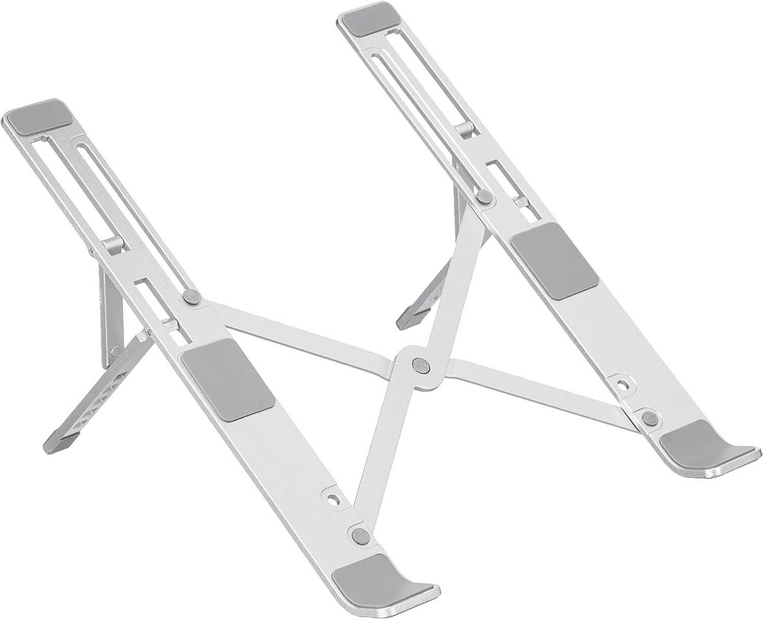 ULTRABYTES Laptop Stand for Desk with 7 Adjustable Angles, Aluminum Ergonomic Foldable Laptop Stand, Adjustable, Foldable, Portable, Fits Up to 15.6-Inch Laptops Aluminium Rotatable Laptop Stand with Adjustable Height Compatible with Universal, 36 - 39cm Laptops