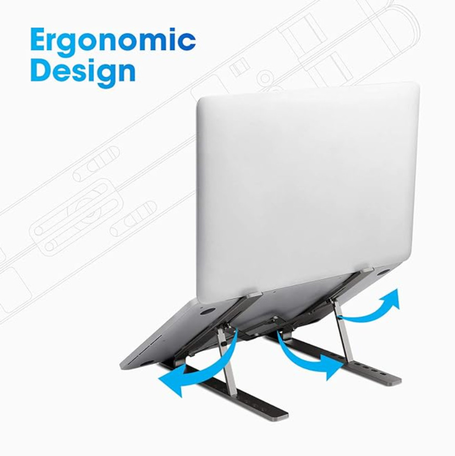 Image of ZEBRONICS NS2000 Aluminium Desk Stand Laptop Stand with Adjustable Height Compatible with Universal Laptops