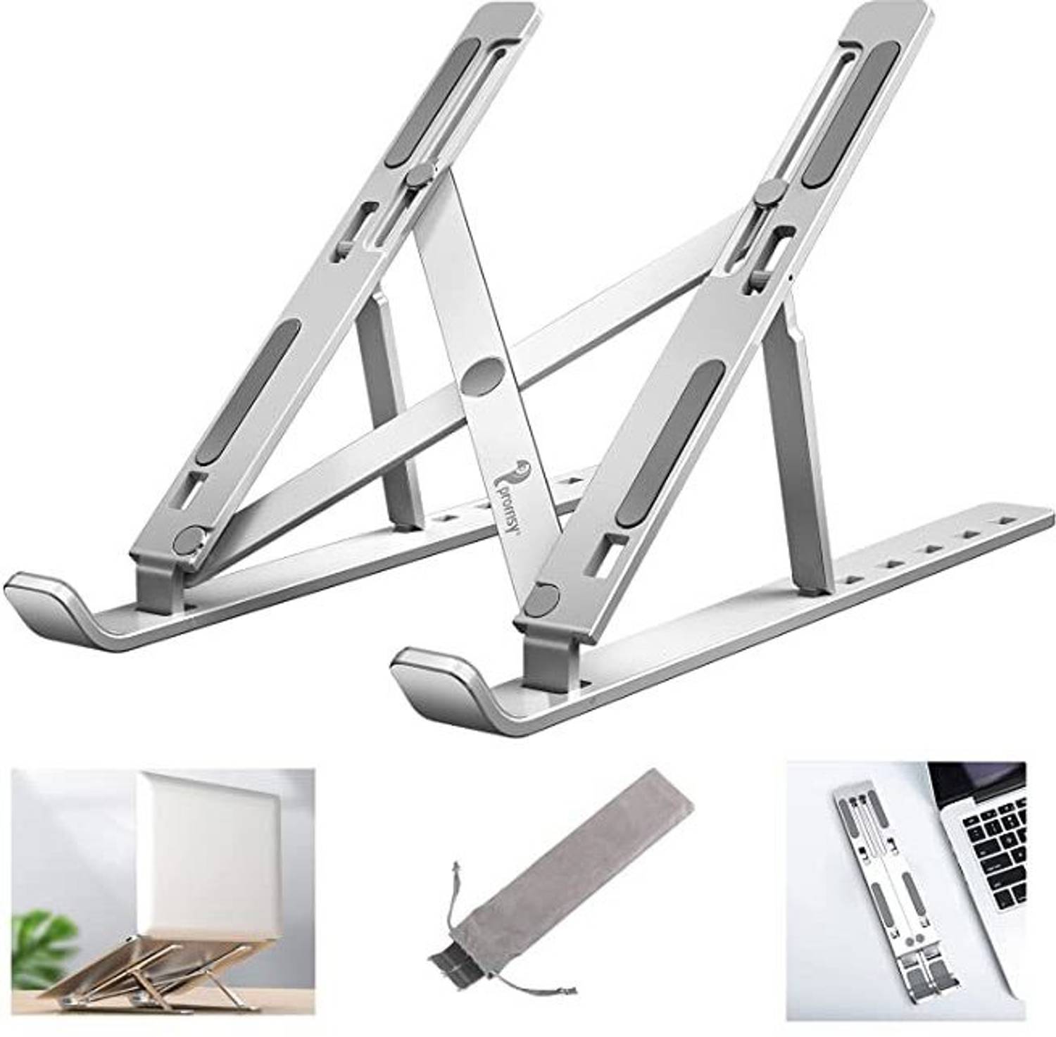 KANHA EMPIRE Kanha Empire Laptop Stand Laptop Stand for Desk Portable Aluminum 26 Aluminium, Stainless Steel Rotatable Laptop Stand with Adjustable Height Compatible with Universal, 26 - 35 cm Laptops