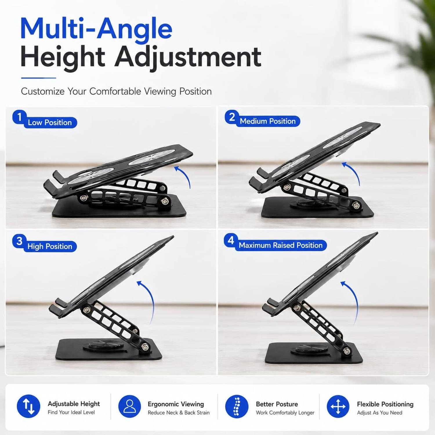 StealODeal 360° Rotating Laptop Stand with Cooling Fans - Image 3