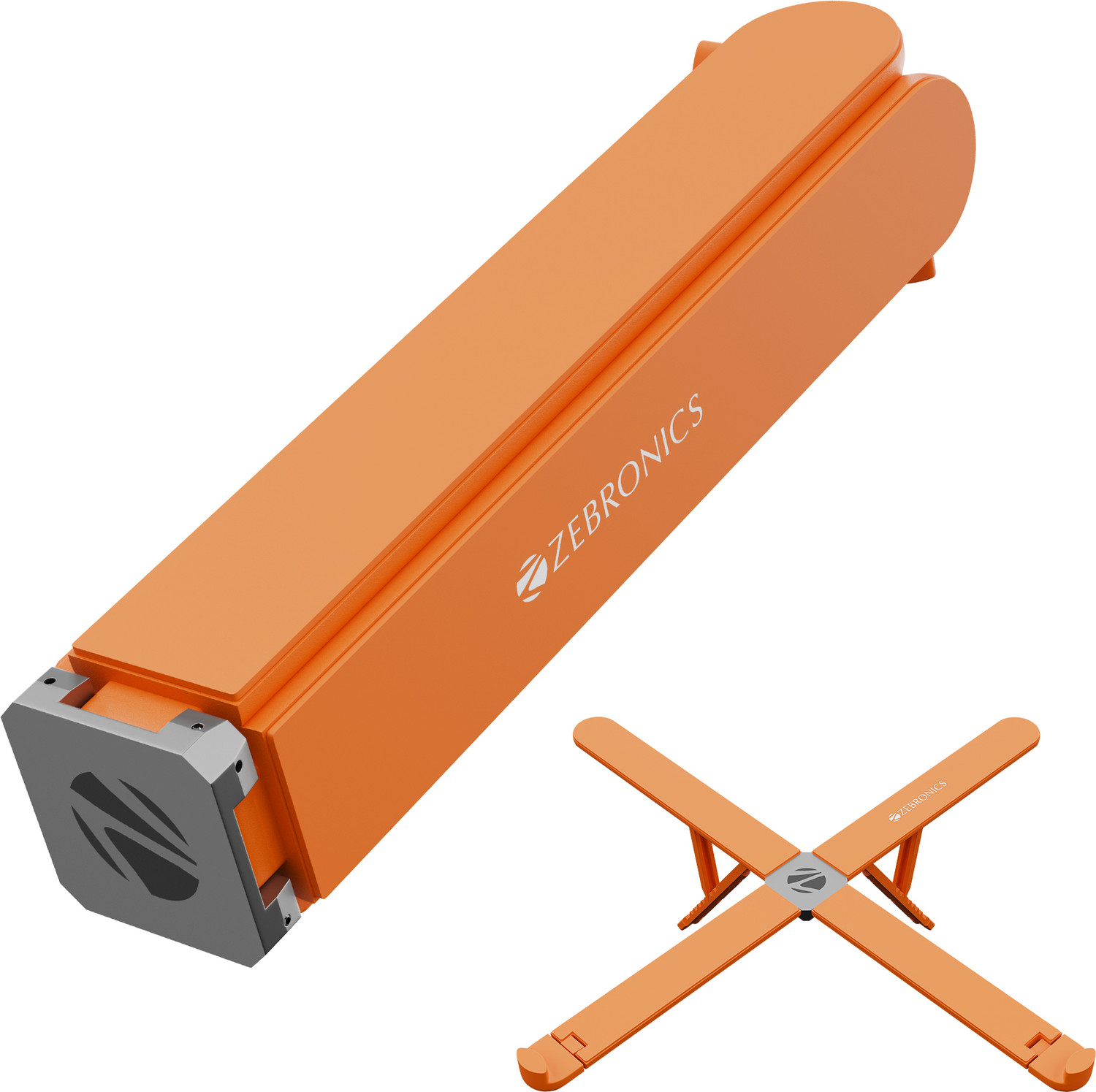 Image of ZEBRONICS ZEB-NS2500 (Orange) ZEB-NS2500 (Orange) Silicone, Plastic Laptop Stand with Adjustable Height Compatible with 26 - 35 cm, 36 - 39cm, 40 - 44cm Laptops