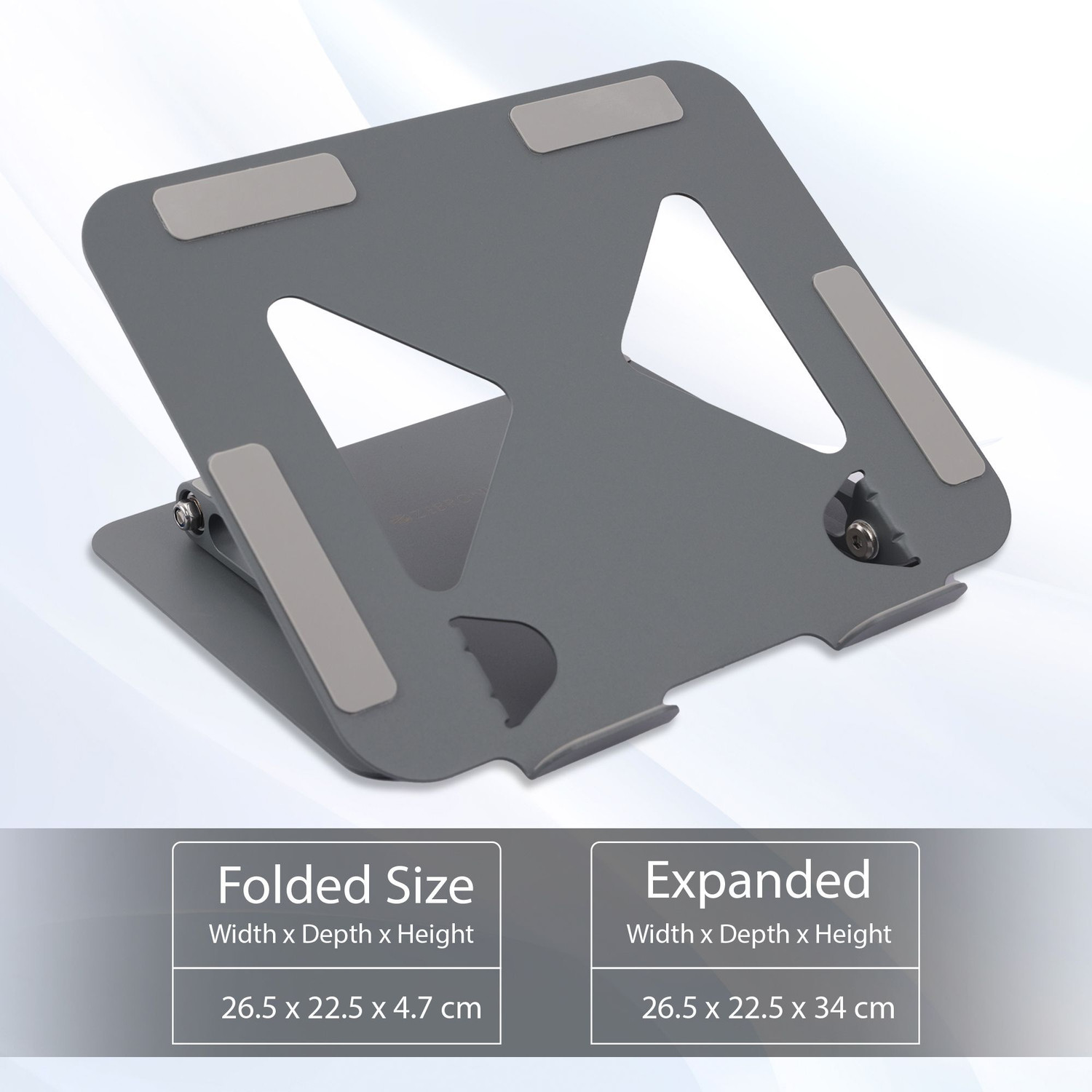 Image of ZEBRONICS Zeb-NS3000 Steel Desk Stand Laptop Stand with Adjustable Height Compatible with 40 - 44cm Laptops