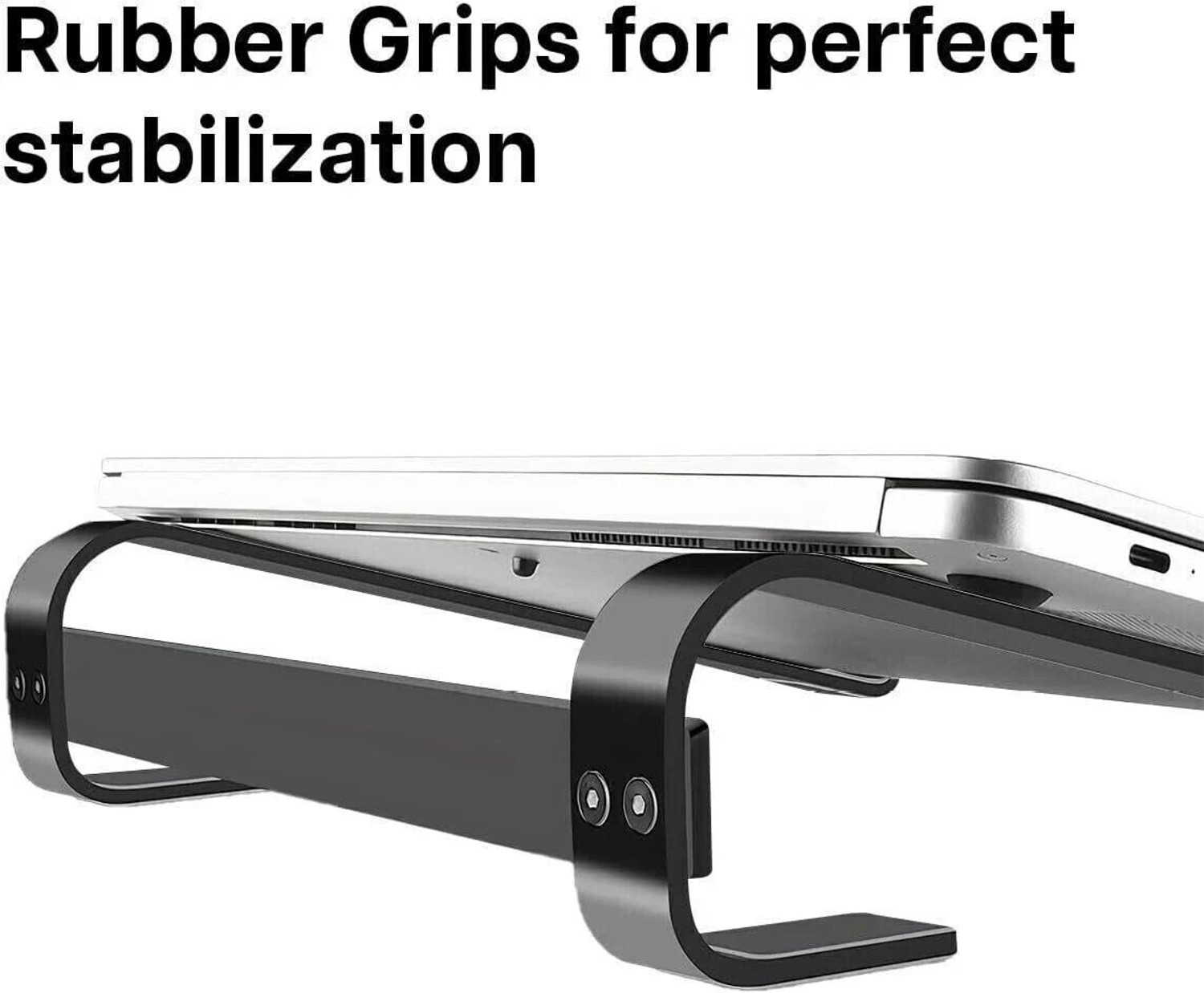 Image of AMEXTRON Laptop Stand Ventilated Lapdesk holder Compatible with Tablets and Laptops Laptop Stand, Er Aluminum Computer Stand, Laptop Riser(upto 15.6 inch) Aluminium Laptop Stand Compatible with 36 - 39cm Laptops