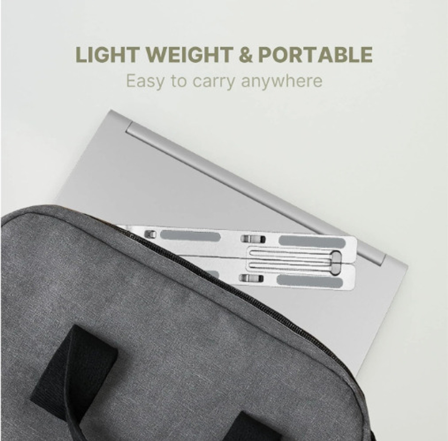 Image of Cipto Folding Height Adjustable Aluminium Foldable Portable Desktop Holder Riser Aluminium Laptop Stand with Adjustable Height Compatible with Universal Laptops
