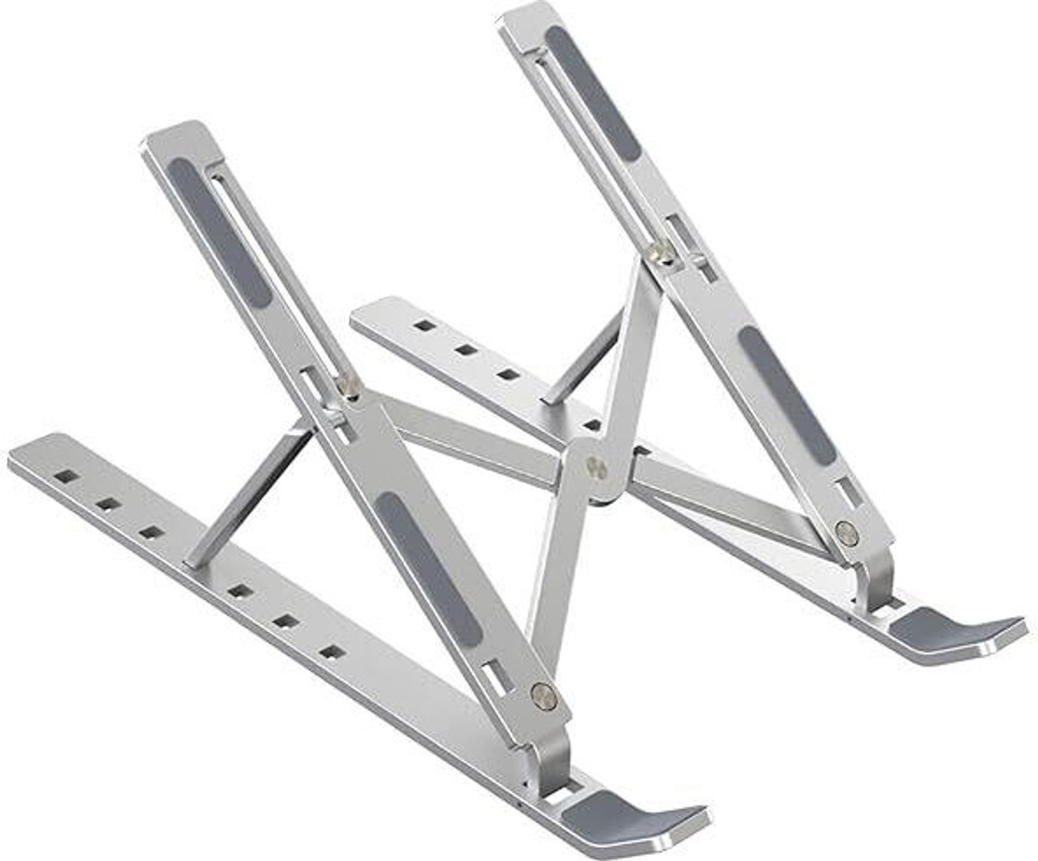 Image of NUCLETRIC Aluminum 6 Adjustable Foldable Portable Laptop Stand Desktop Tablet Stand Aluminium Desk Stand Laptop Stand with Adjustable Height Compatible with Universal Laptops