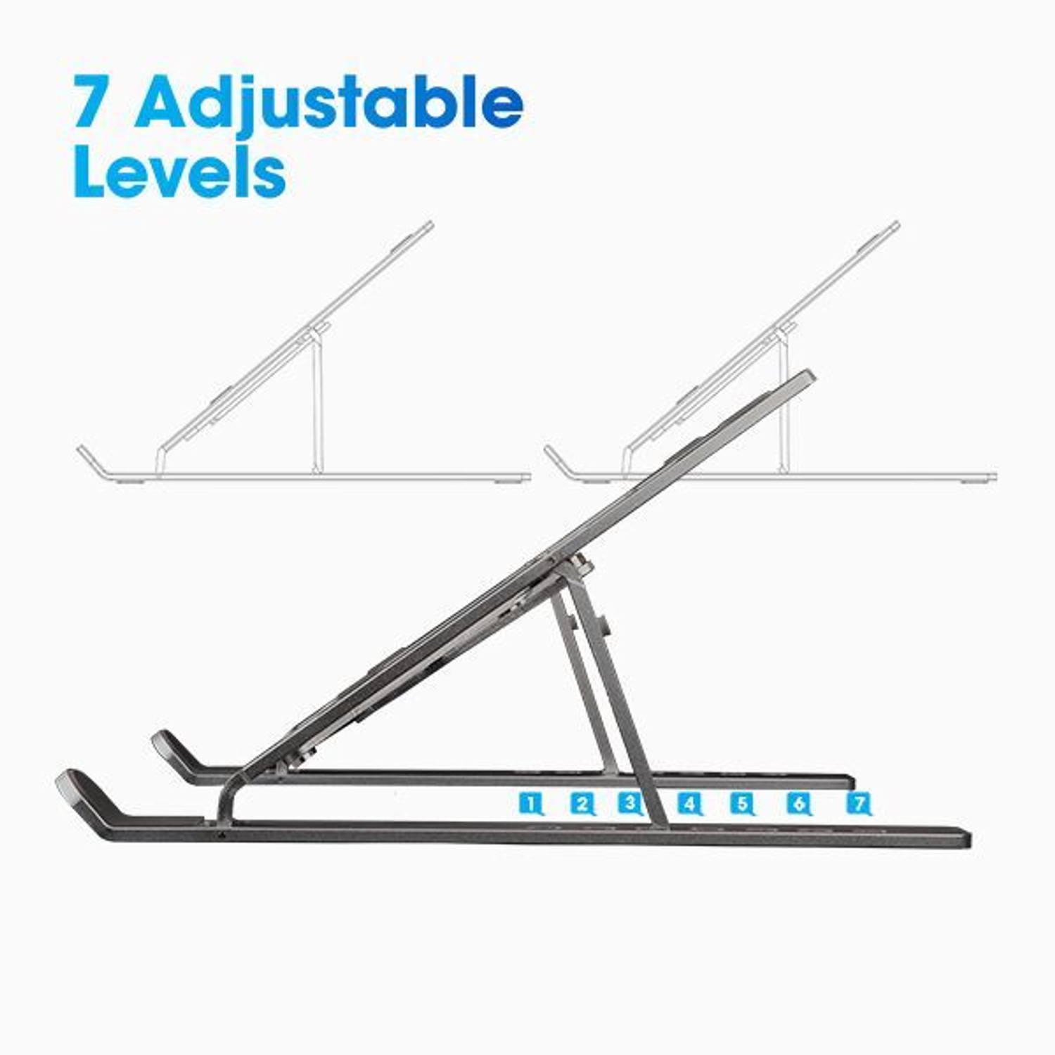 Image of FALMAGU ZEB-NS2000 Aluminium Laptop Stand with Adjustable Height Compatible with 40 - 44cm Laptops
