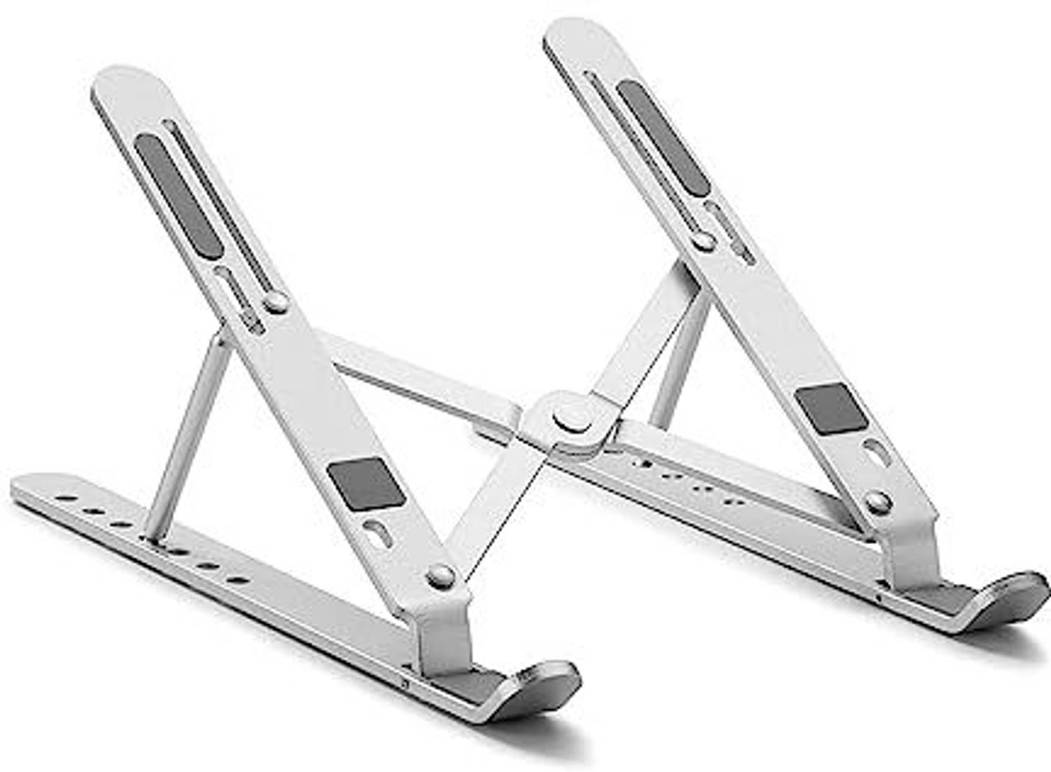 Flipkart SmartBuy 7 Angles Adjustable Foldable Compatible All Other Notebook Silver Floor and Desk Stand Rotatable Laptop Stand with Adjustable Height Compatible with Universal Laptops