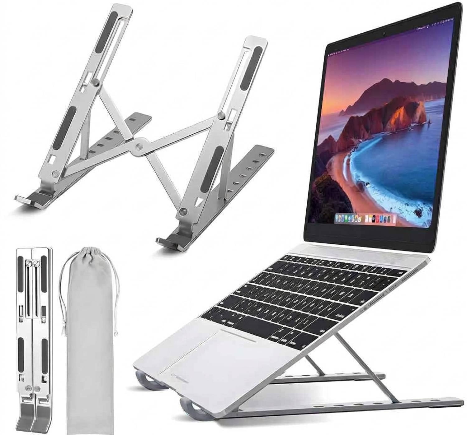 EC World Laptop Stand Laptop Stand Aluminium Laptop Stand with Adjustable Height Compatible with Universal Laptops