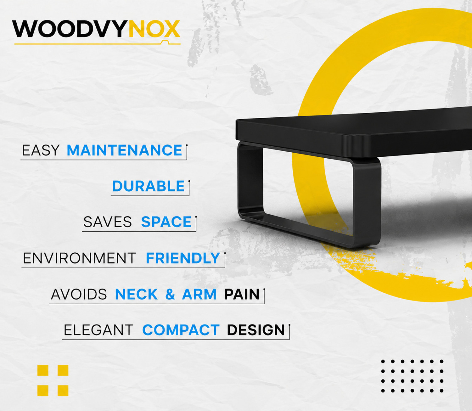 Image of Woodvynox WYNX-Monitor Stand-Rustic Red Wooden Laptop Stand Compatible with Universal Laptops