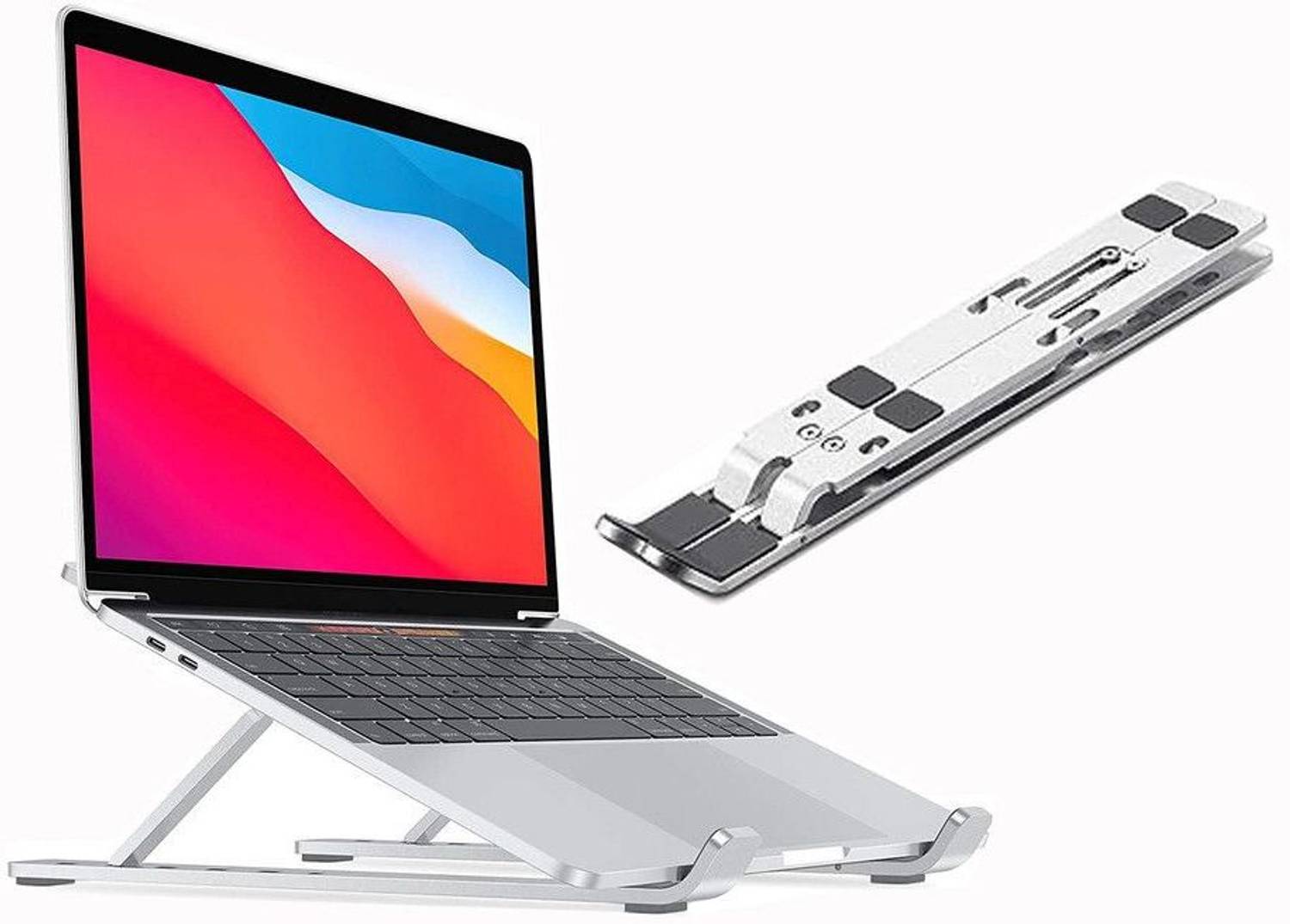 ABlue Clipper ALUMINIUM LAPTOP STAND Floor Desktop Laptop Stand FDLS474 Aluminium Laptop Stand with Adjustable Height Compatible with Universal Laptops