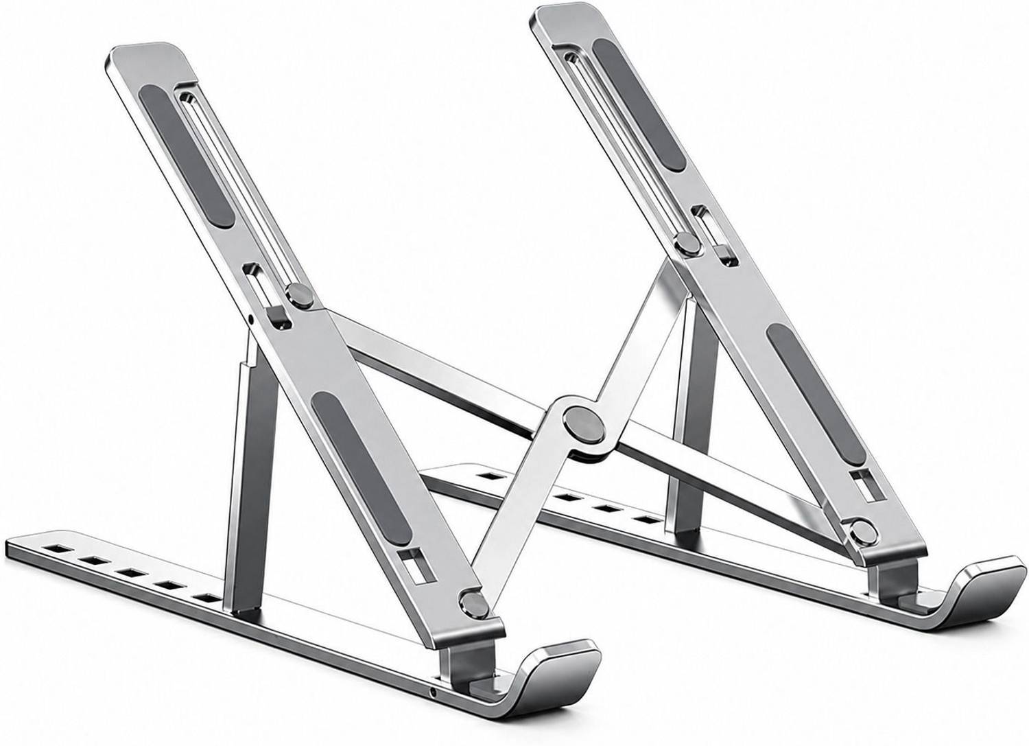 ABlue Clipper Laptop Stand Aluminium Foldable Laptop Stand Portable Adjustable Anti Slip Holder Aluminium Laptop Stand with Adjustable Height Compatible with Universal Laptops