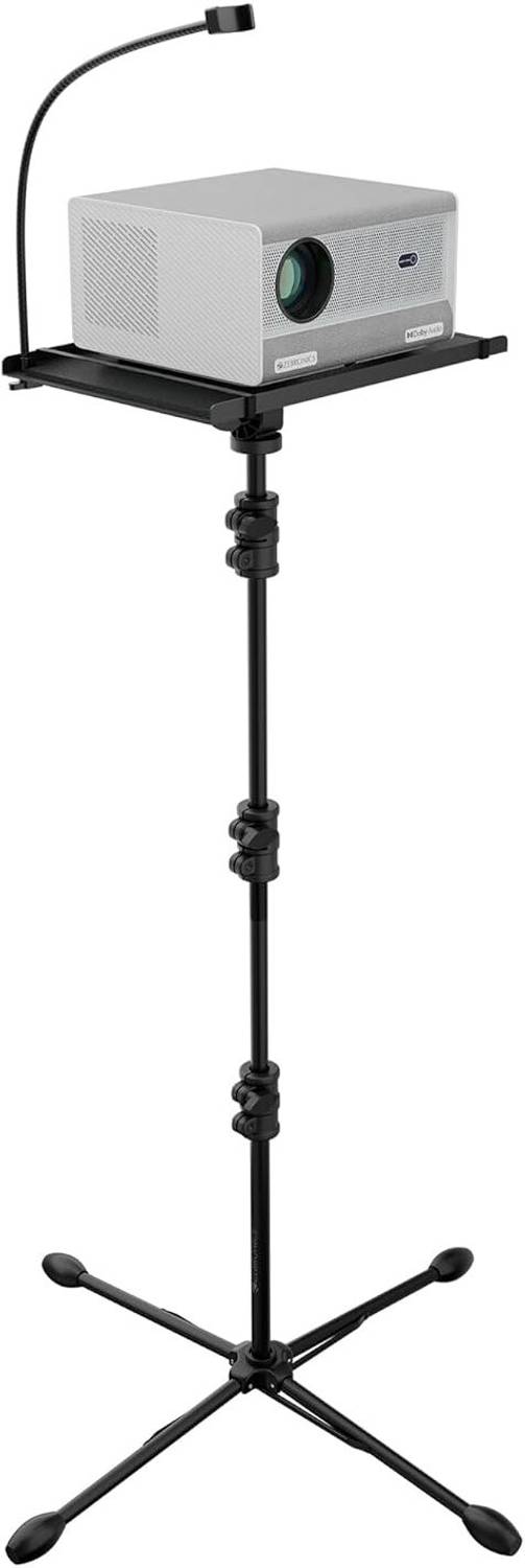 ZEBRONICS Metal Body, Adjustable Resting Pad with Foam, Gooseneck Mobile Holder (PSH 10) Multipurpose Projector Stand, Foldable Design, 3-Level Height Adjustment, Marble Rotatable Laptop Stand with Adjustable Height Compatible with Universal Laptops