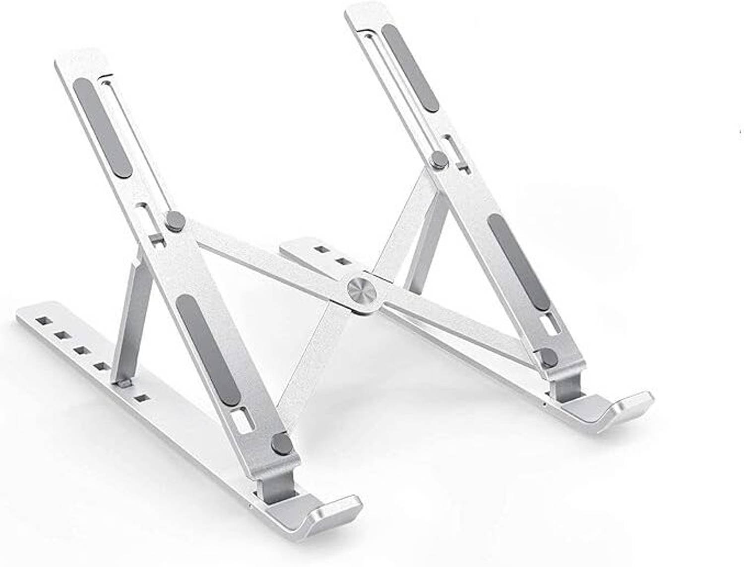 Hevats Folding Laptop Stand Adjustable Laptop Holder for Desk, Office & Work from Home Folding Laptop Stand Adjustable Laptop Holder for Desk, Office & Work from Home Aluminium Rotatable Laptop Stand with Adjustable Height Compatible with Universal Laptops