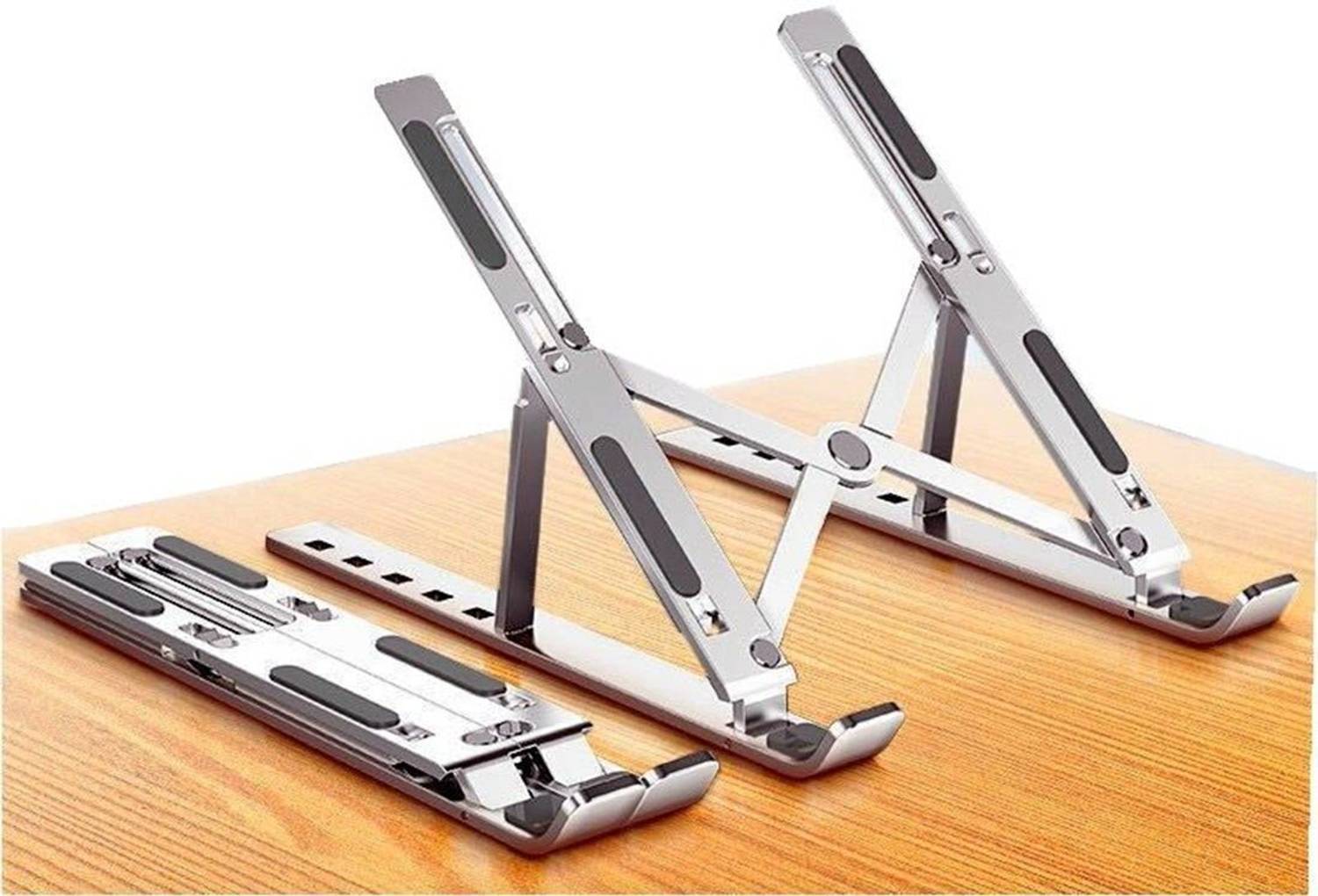 JIBON Premium Easy Storage Bottom Anti Slip Strip Aluminium Rotatable Laptop Stand with Adjustable Height Compatible with Universal Laptops