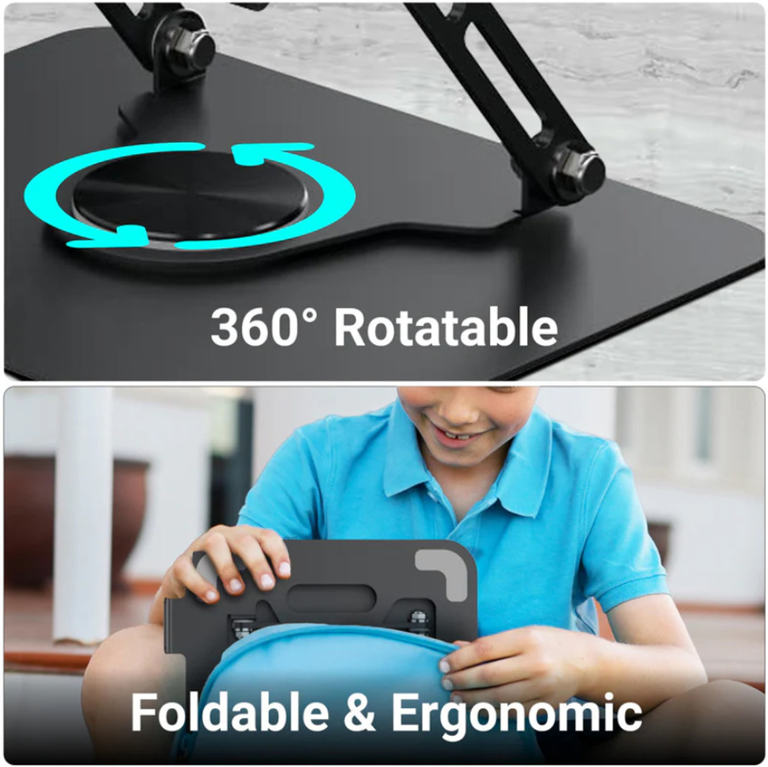 Image of ZEBRONICS NS3000 PRO NS3000 PRO Carbon Steel Rotatable Laptop Stand Compatible with 40 - 44cm Laptops