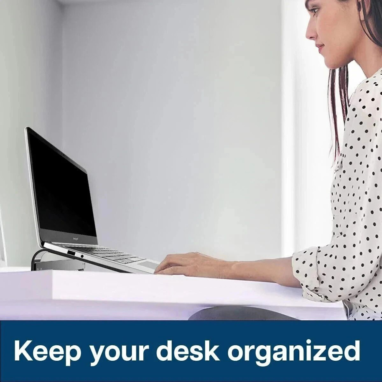 Image of AMEXTRON Laptop Stand Ventilated Lapdesk holder Compatible with Tablets and Laptops Laptop Stand, Er Aluminum Computer Stand, Laptop Riser(upto 15.6 inch) Aluminium Laptop Stand Compatible with 36 - 39cm Laptops
