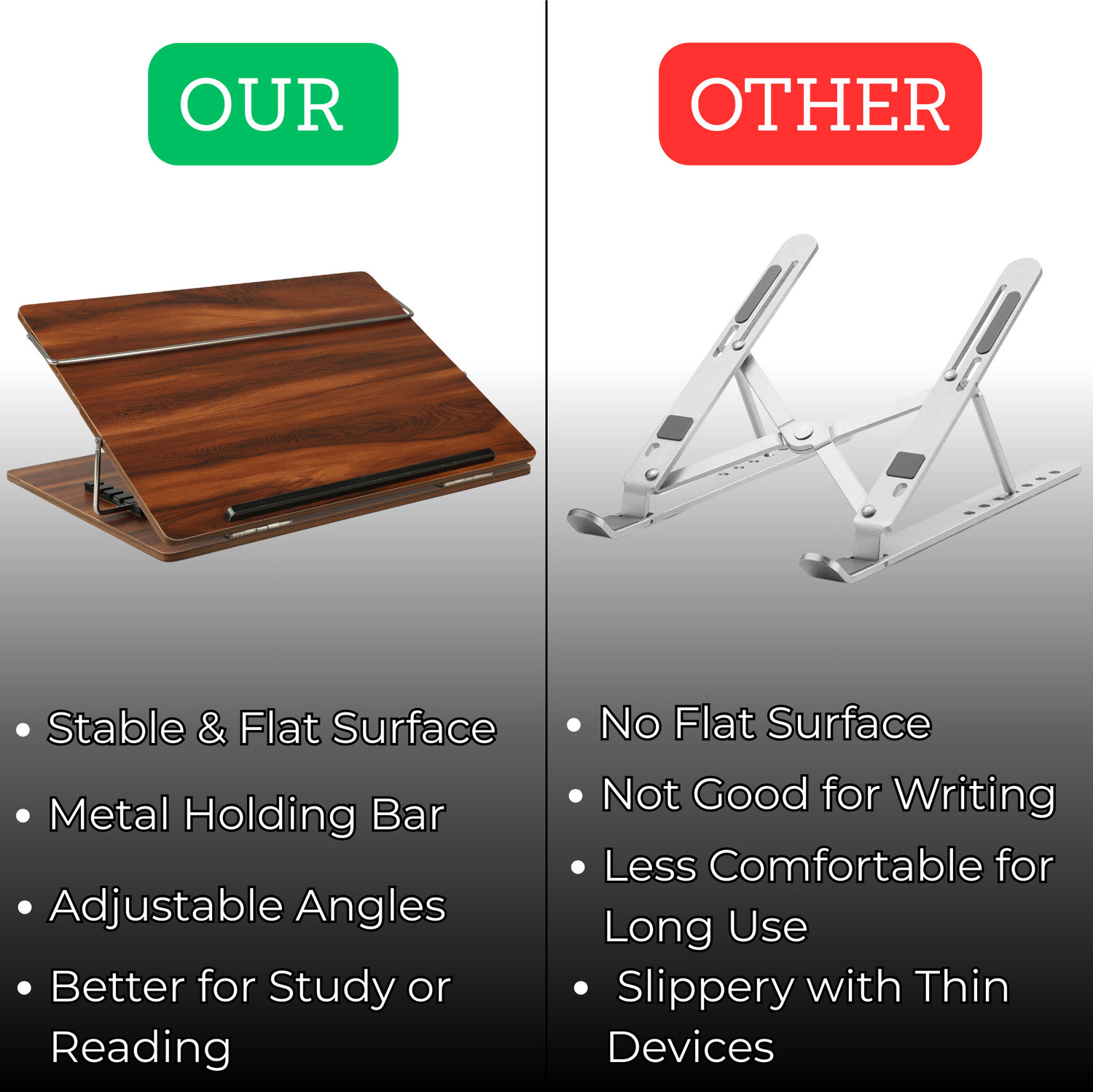 Image of Novelty Store 1 Compartments Wooden, MDF Laptop Stand, Table Top (Teak) 12x16