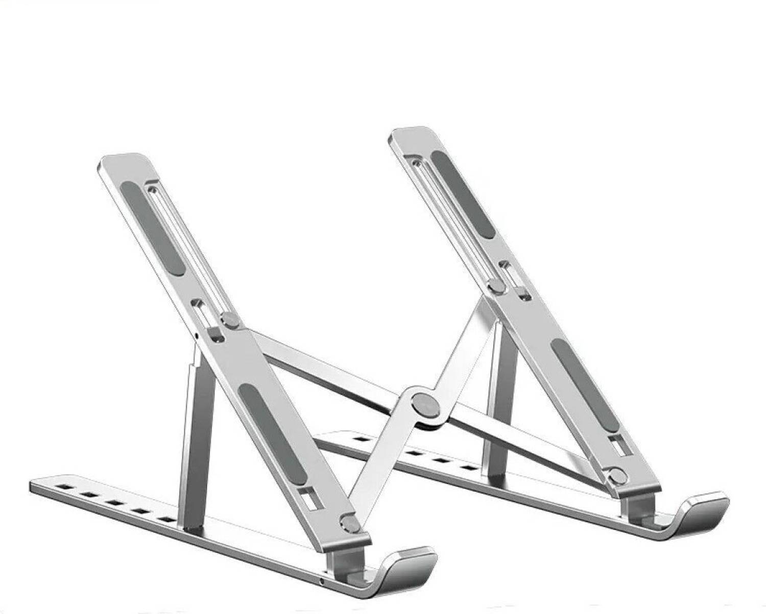 JTP Aluminum 6 Adjustable Foldable Portable Laptop Stand Desktop Tablet Stand Aluminium Rotatable Laptop Stand with Adjustable Height Compatible with Universal Laptops