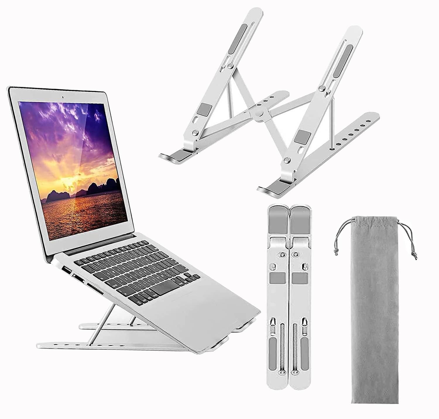Penrith ALUMINIUM LAPTOP STAND Floor -Desktop Laptop Stand_198 Aluminium Laptop Stand with Adjustable Height Compatible with Universal Laptops