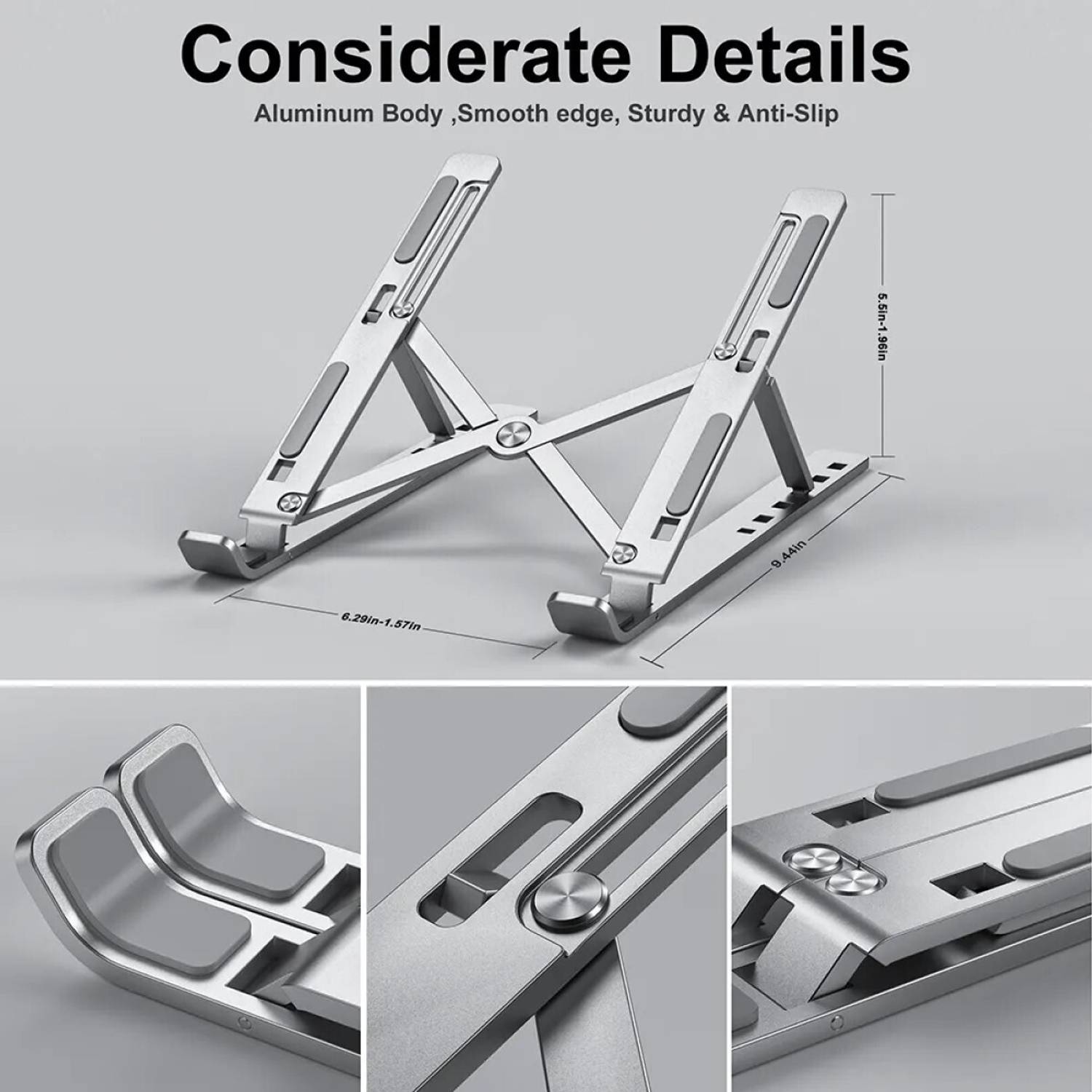 Frodiox Aluminum 6 Adjustable Laptop Stand - Image 2