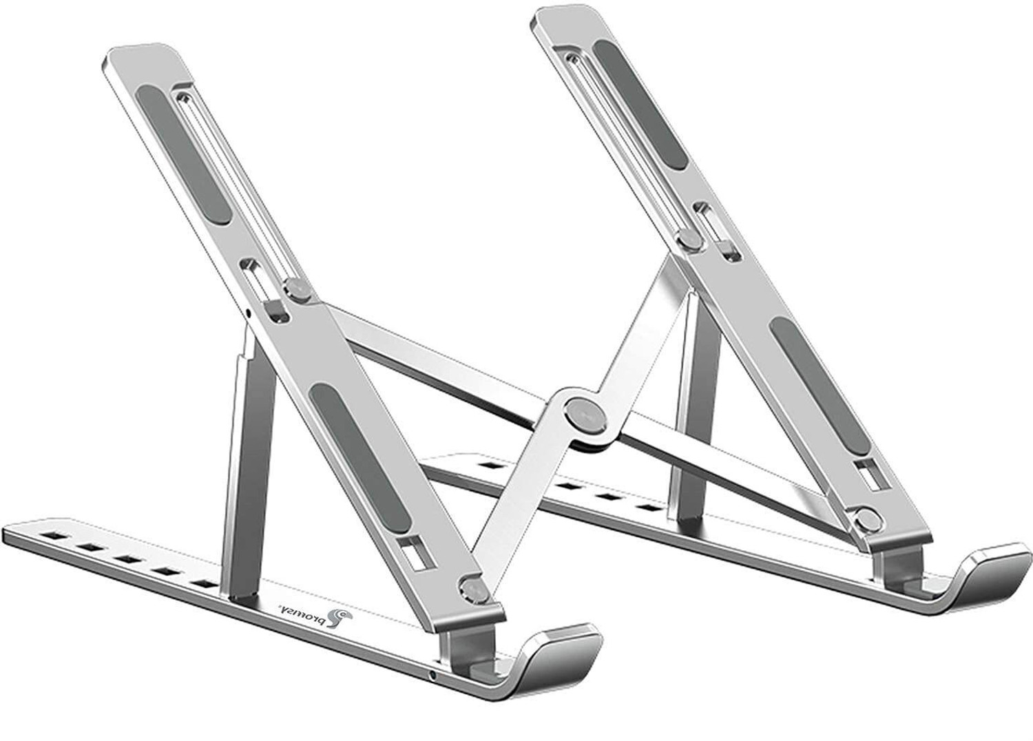 Image of PEZYOX Zigzag Height Adjustable Ventilated Aluminium Laptop Stand /Riser with 6 Angles Multi-Angle Compatible for MacBook Air Pro, HP, Lenovo, Dell & Other 10-15.6 inch Laptops and Notebooks (Space Grey) Aluminium Rotatable Laptop Stand with Adjustable Height Compatible with Universal Laptops