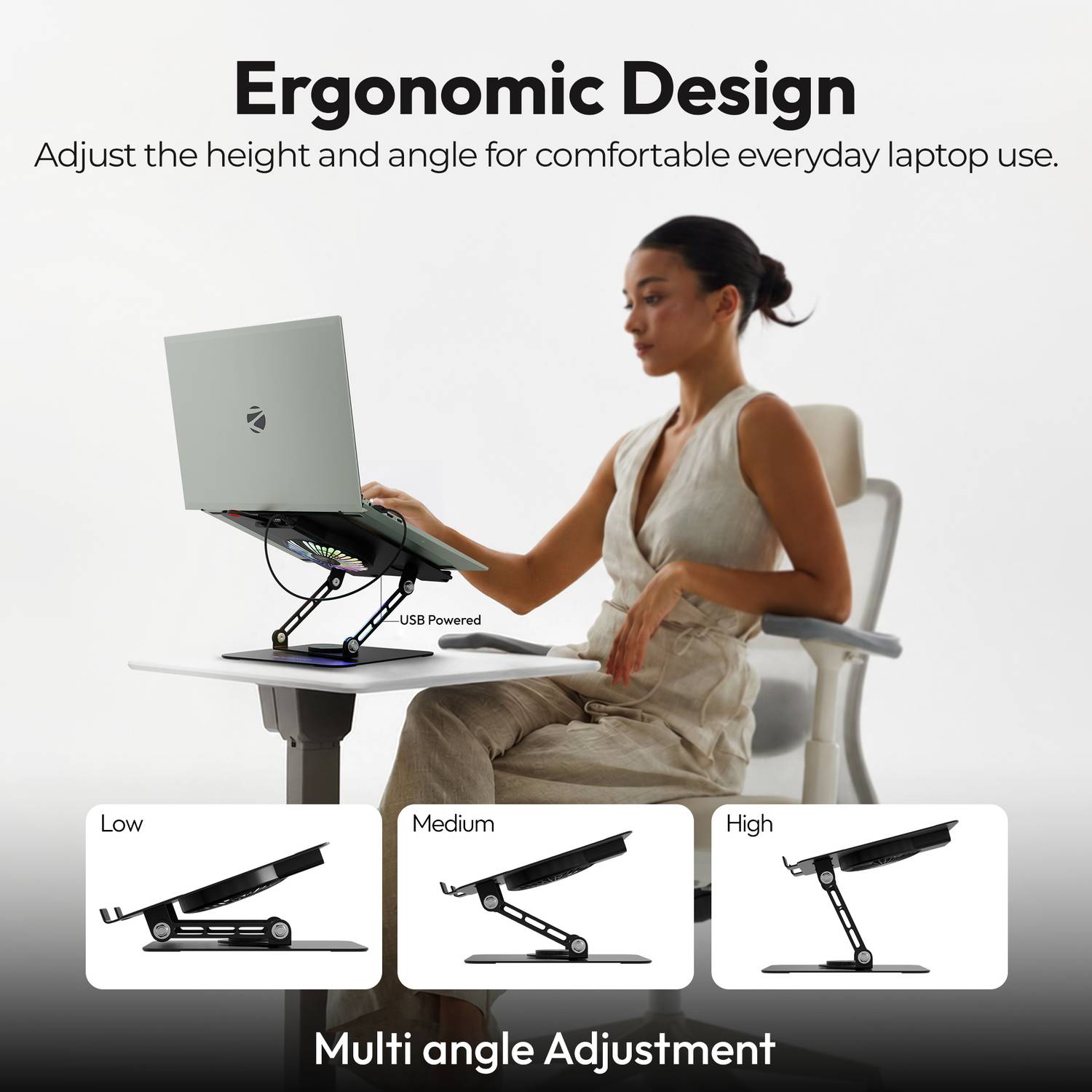 ZEBRONICS ZEB-NS5500 Black Laptop Stand - Image 3