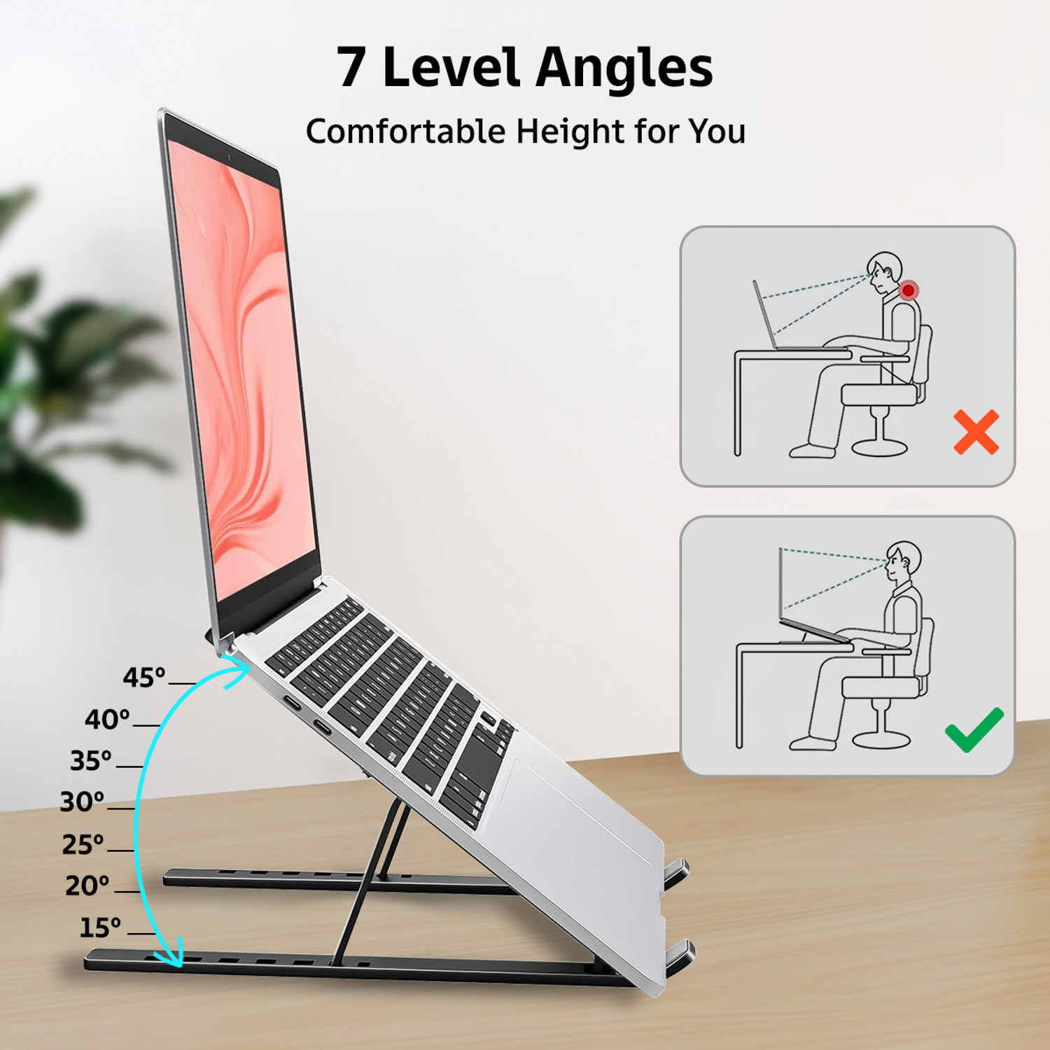 Image of pTron DeskMate M1 DeskMate M1 Aluminium Desk Stand Laptop Stand with Adjustable Height Compatible with Universal Laptops