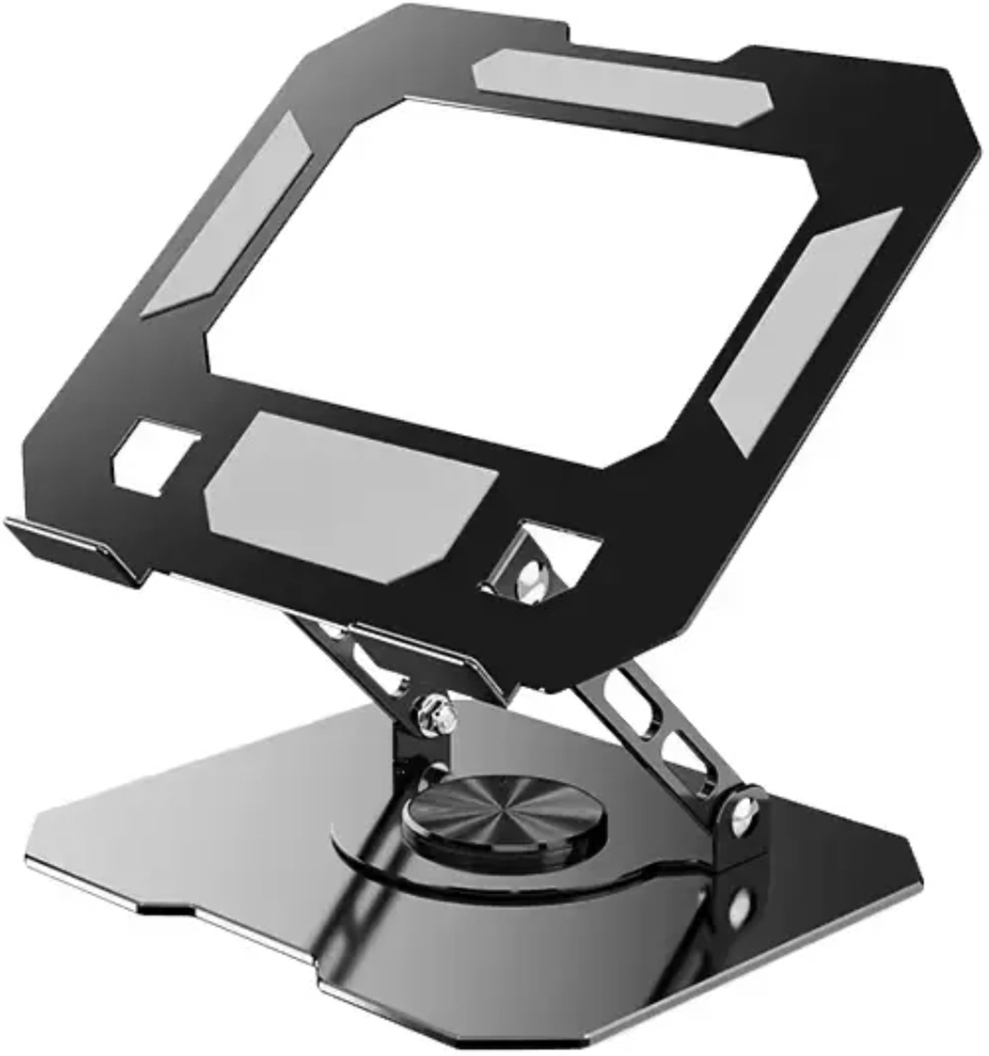 Image of TXOR MAZ-X40, Portable Heavy Duty 360 Degree Rotatable Stand Black Color for Tablets & Phones Aluminium Rotatable Laptop Stand with Adjustable Height Compatible with Universal Laptops