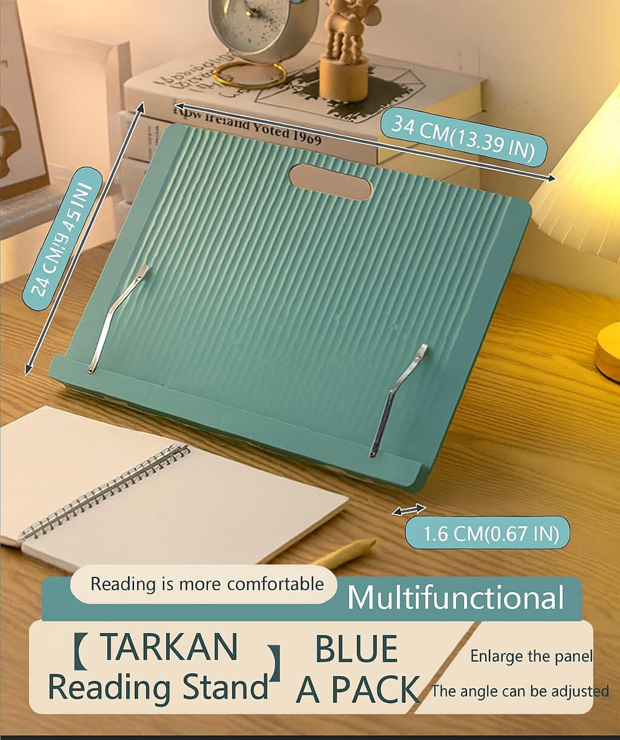Image of TARKAN Adjustable Reading Holder for Kids and Adults Plastic Desk Stand Laptop Stand with Adjustable Height Compatible with Universal Laptops