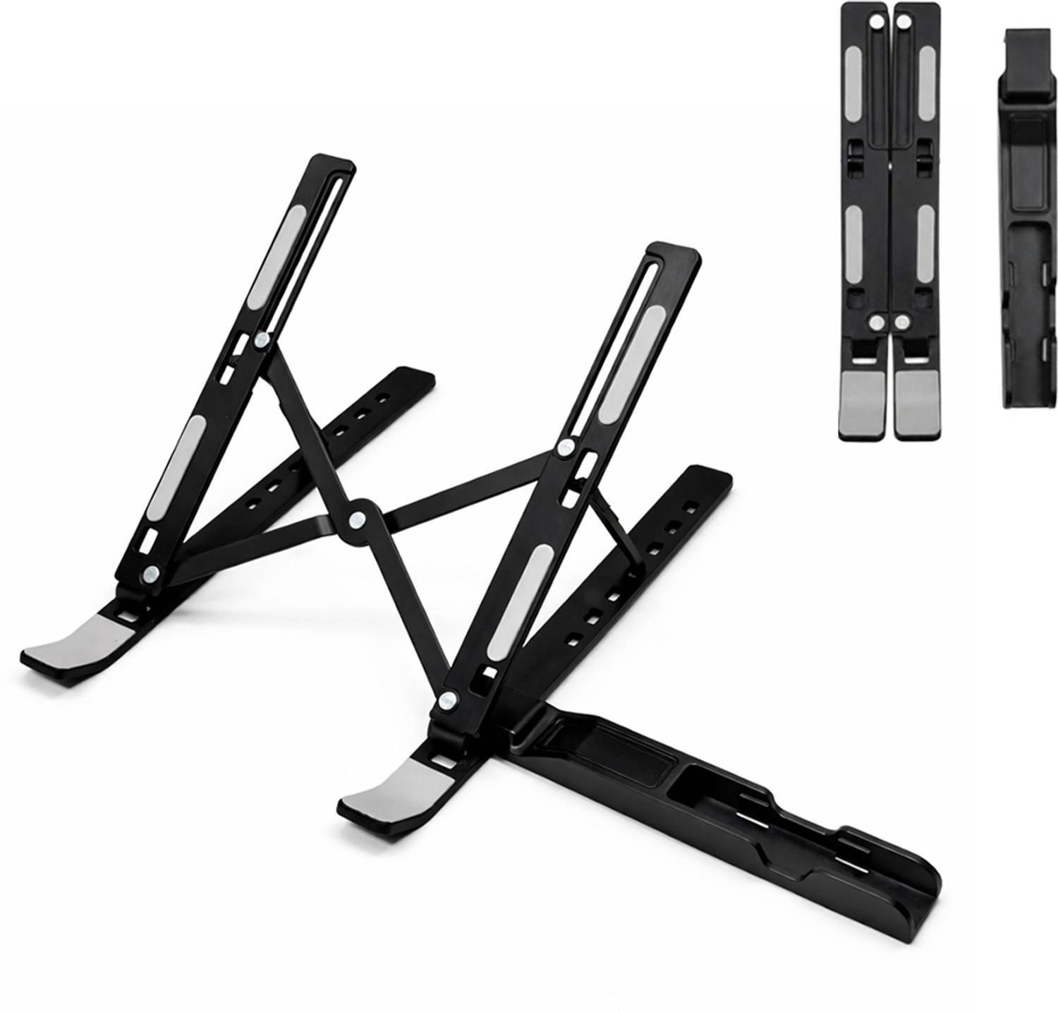 TARKAN 2 in 1 Portable & Foldable Laptop Stand + Mobile Stand Aluminium Laptop Stand with Adjustable Height Compatible with Universal Laptops