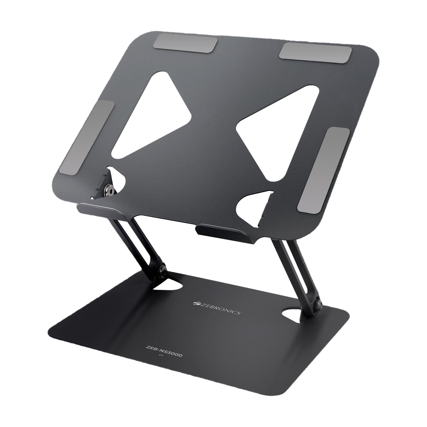 ZEBRONICS ZEB-NS3000 Zeb-NS3000 Carbon Steel Laptop Stand with Adjustable Height with 360 Rotation and Multi Angle Adjustable levels- Compatible with 40 - 44cm Laptops