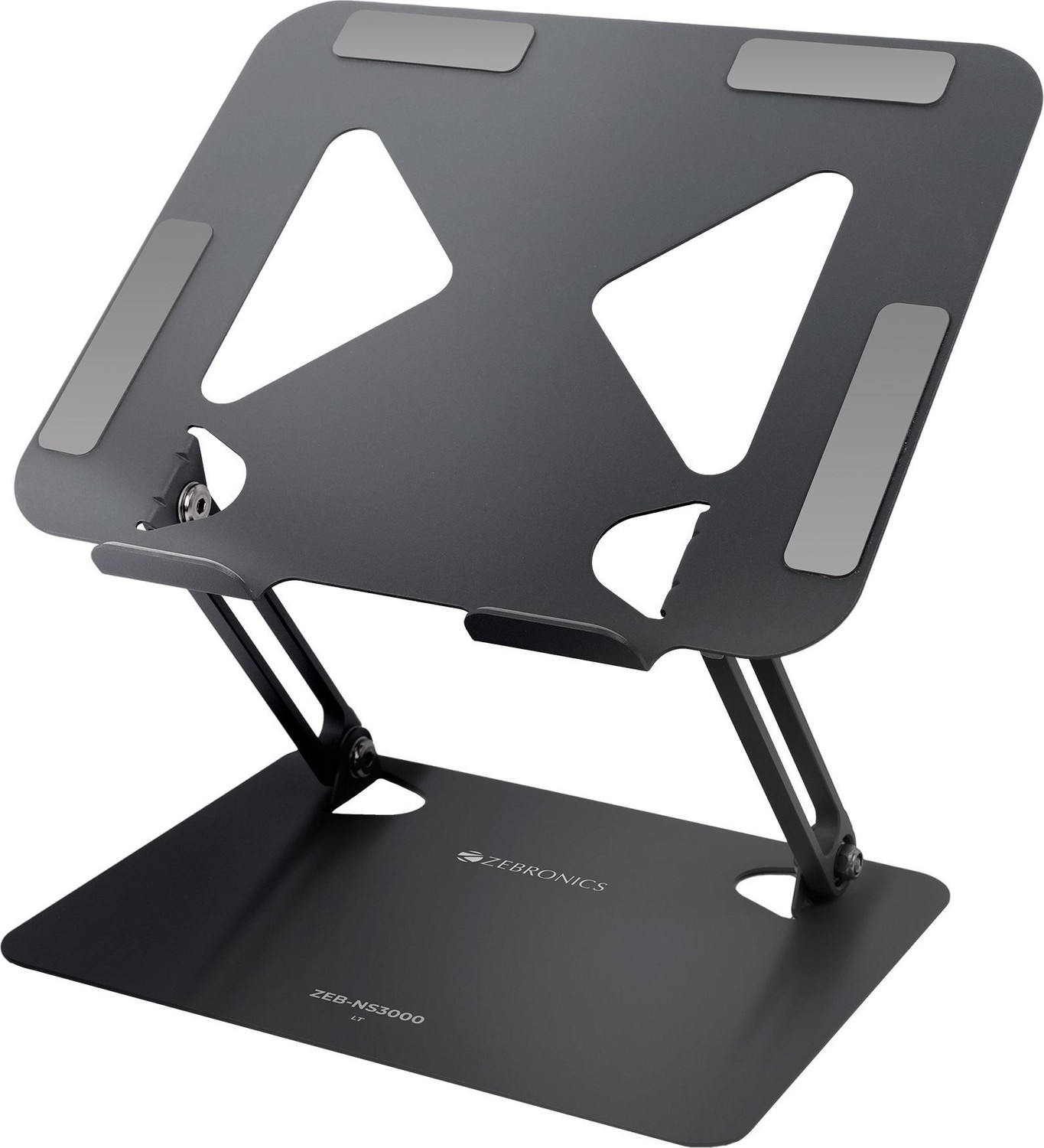 Image of ZEBRONICS Zeb-NS3000 Steel Desk Stand Laptop Stand with Adjustable Height Compatible with 40 - 44cm Laptops