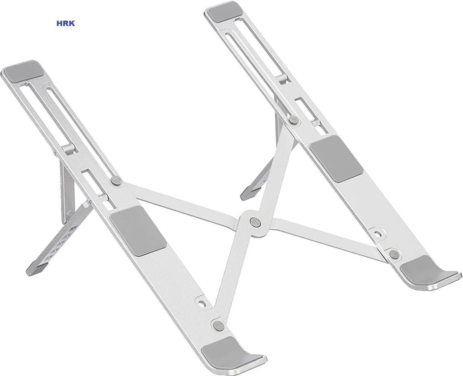 GLOWMART Aluminium Portable Notebook Holder Adjustable Foldable Ventilated Desk Tablet Laptop Stand for New Apple MacBook Pro Air and ASUS Samsung HP Dell Acer Aluminium Laptop Stand with Adjustable Height Compatible with Universal Laptops