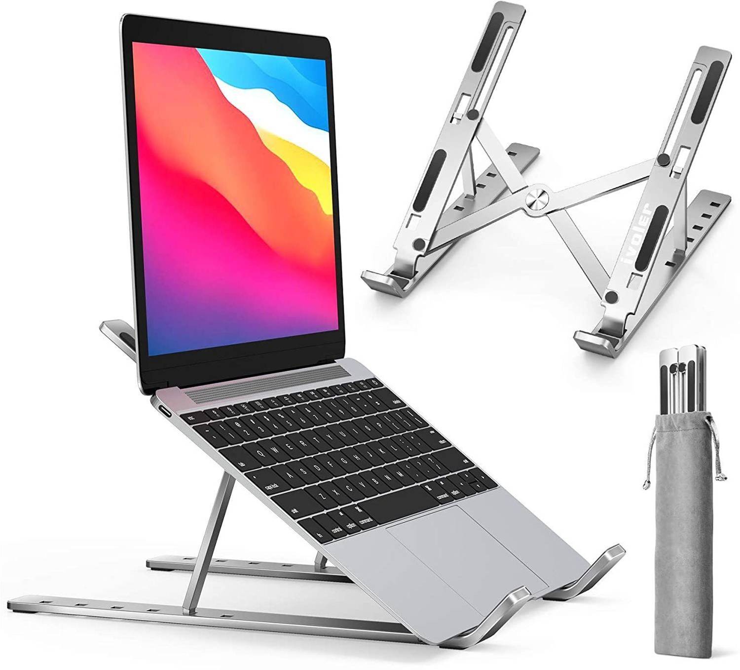 RkshoppingzonE Aluminum Alloy Adjustable, Portable, Foldable, Ergonomic, Tablet Laptop Stand Aluminium Laptop Stand with Adjustable Height Compatible with Universal Laptops