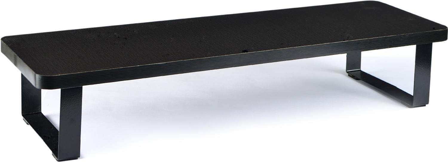 Flux Black Monitor Stand Wooden Laptop Stand Compatible with Universal Laptops