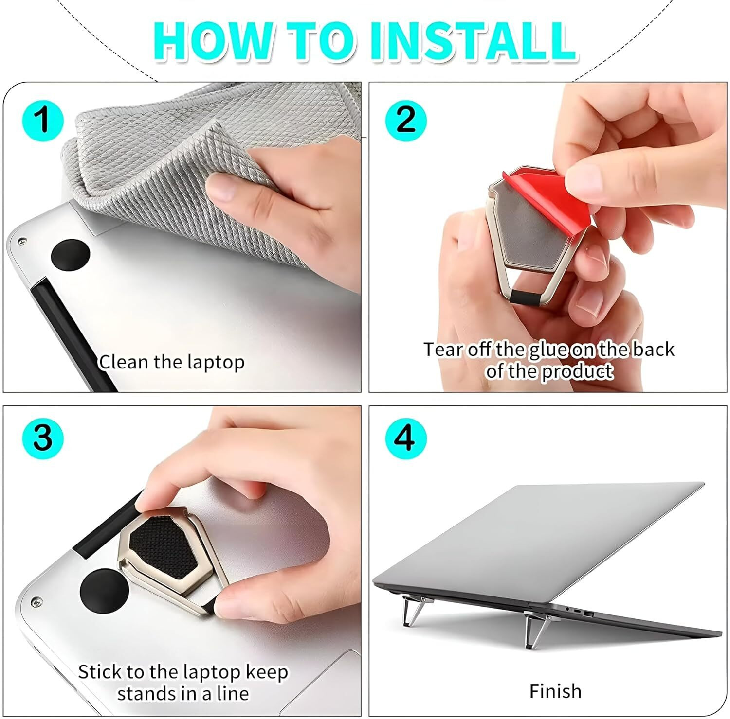 Image of nextwave Mini Laptop Stand Foldable | Compact & Design Aluminum Anti-Slip base 4 IN 1 LAPTOP STAND + BOOK Stand + TAB STAND + MOBILE STAND Aluminium Floor and Desk Stand Rotatable Laptop Stand with Adjustable Height Compatible with Universal Laptops