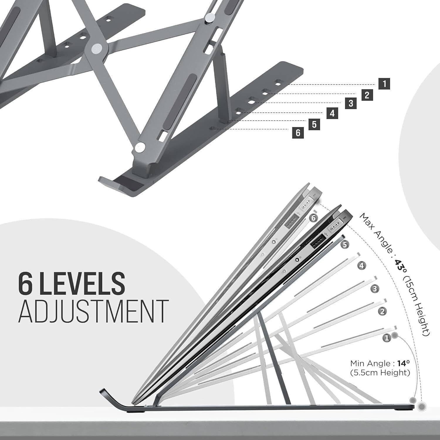 BERStronics 6 Angles Aluminum Laptop Stand - Image 4