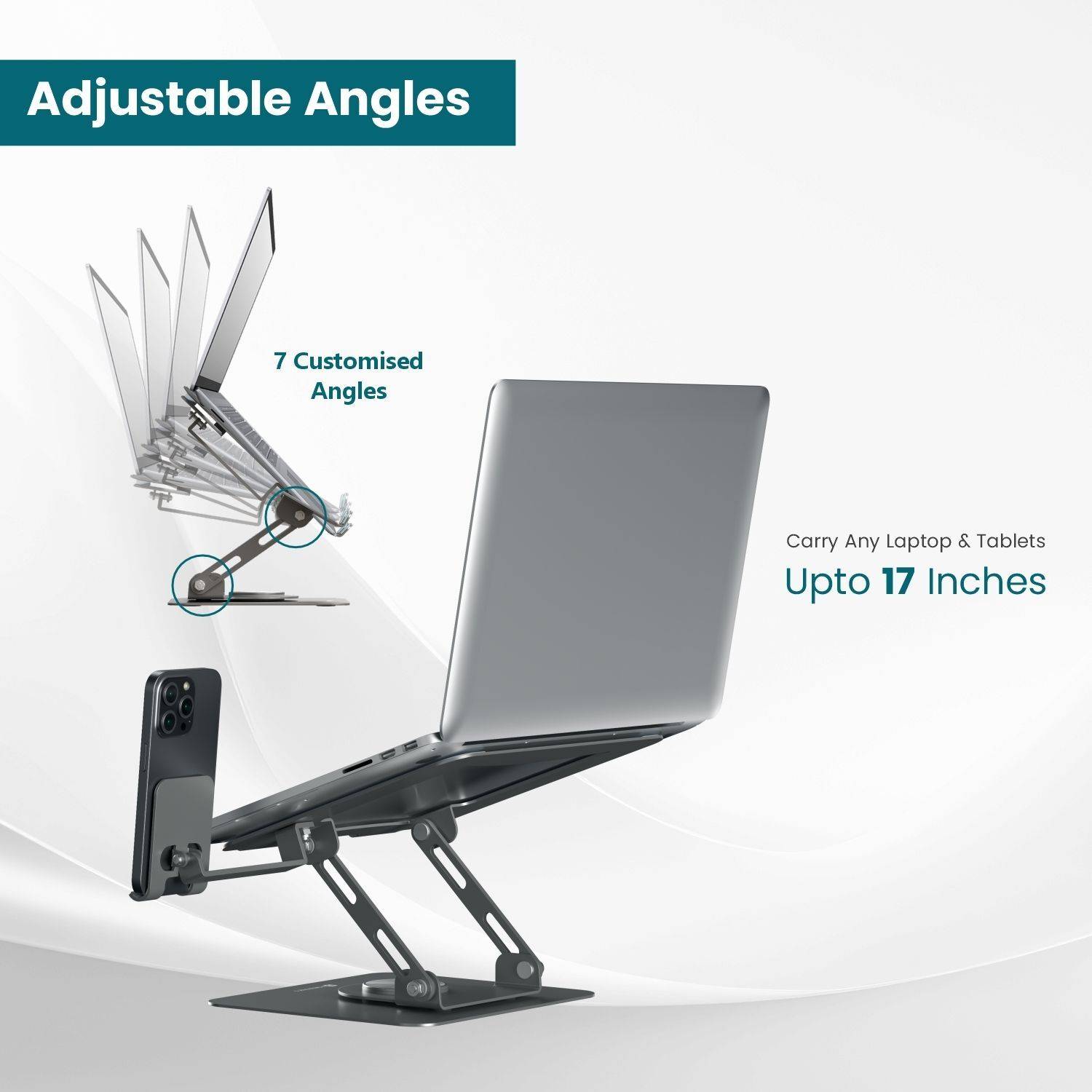 Portronics My Buddy K9 Pro 2-in-1 Laptop Stand - Image 2