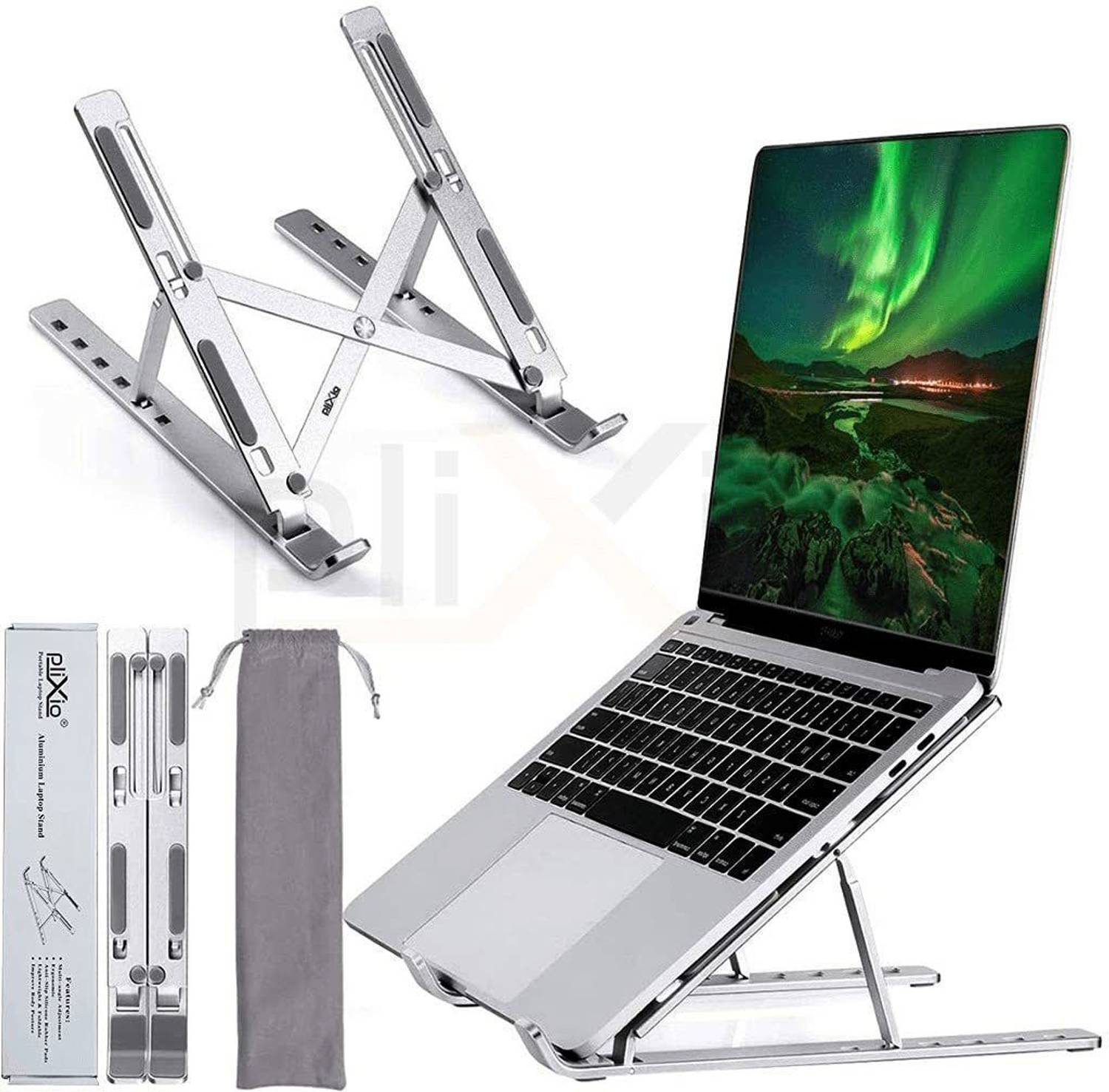 ABlue Clipper Laptop Stand Adjustable Aluminium Portable Ergonomic Holder Laptop Stand Adjustable Aluminium Portable Ergonomic Holder Stainless Steel Rotatable Laptop Stand with Adjustable Height Compatible with Universal Laptops