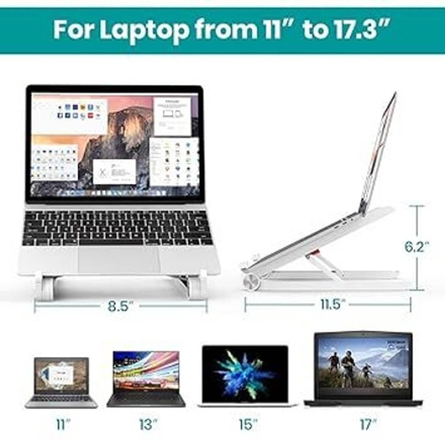 DEVYAMII Rotatable Laptop Stand Foldable Height Adjustable Laptop Stand Plastic Rotatable Laptop Stand with Adjustable Height Compatible with 36 - 39cm Laptops