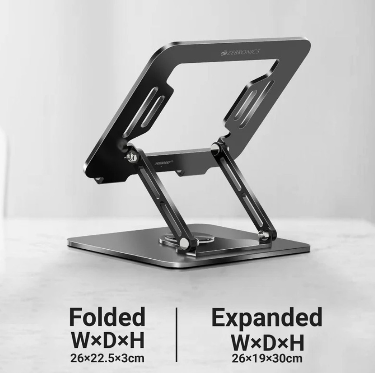 Image of ZEBRONICS NS3000 PRO NS3000 PRO Carbon Steel Rotatable Laptop Stand Compatible with 40 - 44cm Laptops