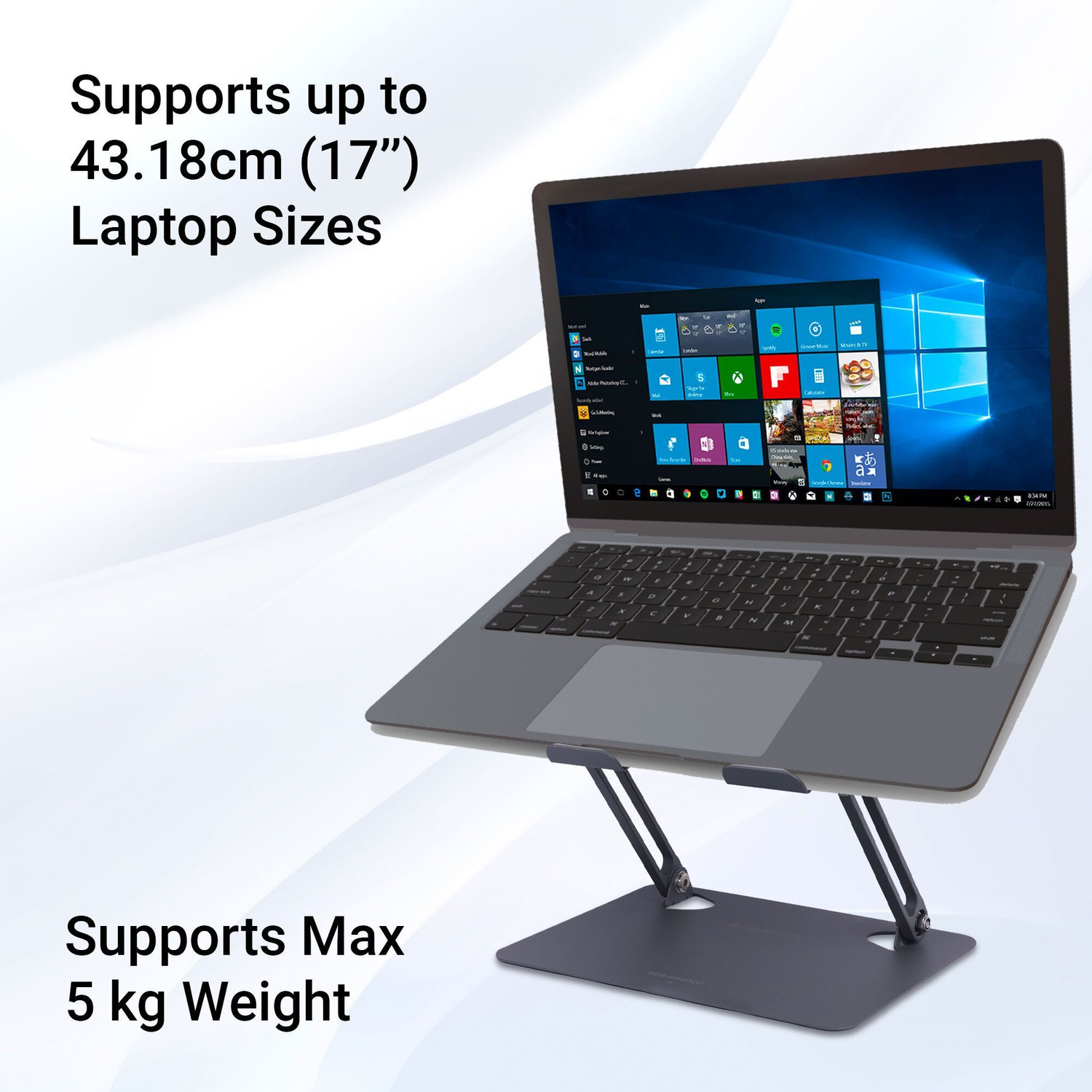 Image of ZEBRONICS Zeb-NS3000 Steel Desk Stand Laptop Stand with Adjustable Height Compatible with 40 - 44cm Laptops