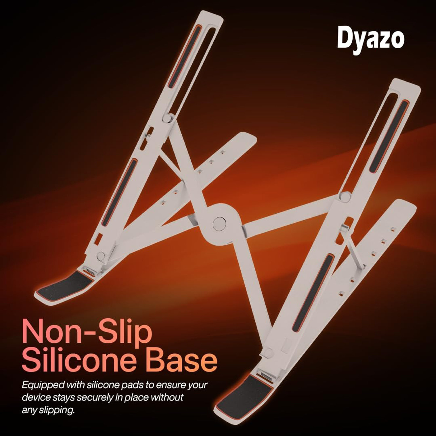 Image of Dyazo Plus 6 Angles Laptop Stand Holder Ergonomic Foldable and Portable Tabletop Aluminium Desk Stand Laptop Stand with Adjustable Height Compatible with Universal Laptops