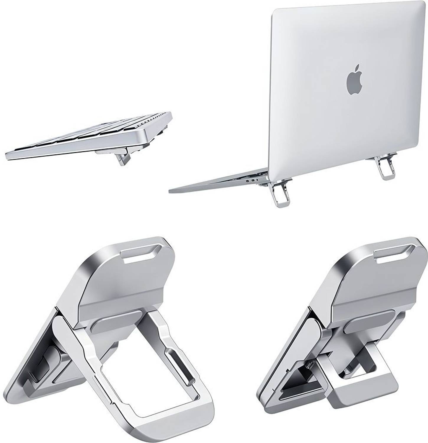 Ofifo Computer Keyboard Stand Adjustable Angles Portable Laptop Desk Risers Two Pieces Computer Keyboard Desk Stand Three Adjustable Laptop Riser Aluminium Laptop Stand with Adjustable Height Compatible with Universal Laptops