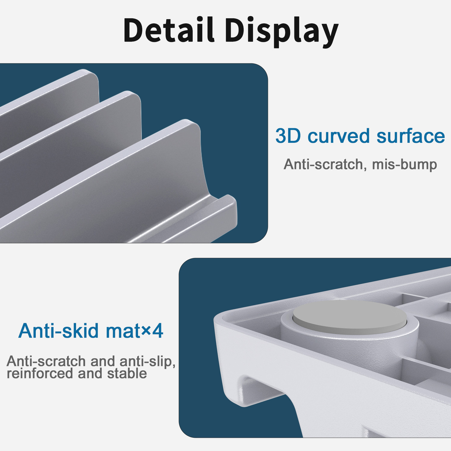 Image of TARKAN 2-Slot Desk Space Saving Organizer, Vertical Laptop Stand Plastic Desk Stand Laptop Stand Compatible with Universal Laptops